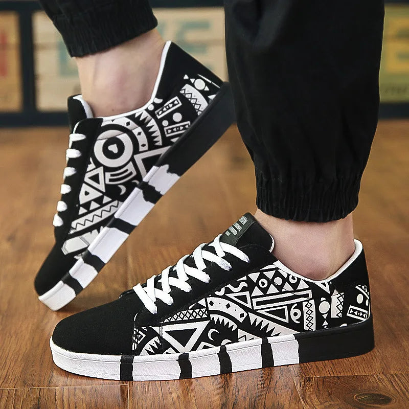 Summer Trendy Men's New Board Shoes Outdoor non slip walking Men Sporty Shoe Canvas Pattern Casual Sneakers male Zapatos - Free Item Weekend (50% off).