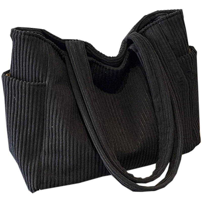 Trendy Multi-Functional Corduroy Bag Tote Crossbody Shoulder Handbag Multi-Color for Daily Casual Activities