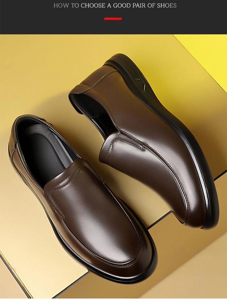 New Designer Solid Color Dress Shoes for Men Spring Autumn Fashion Leather Shoes Man Soft Sole Business Casual Shoe Male
