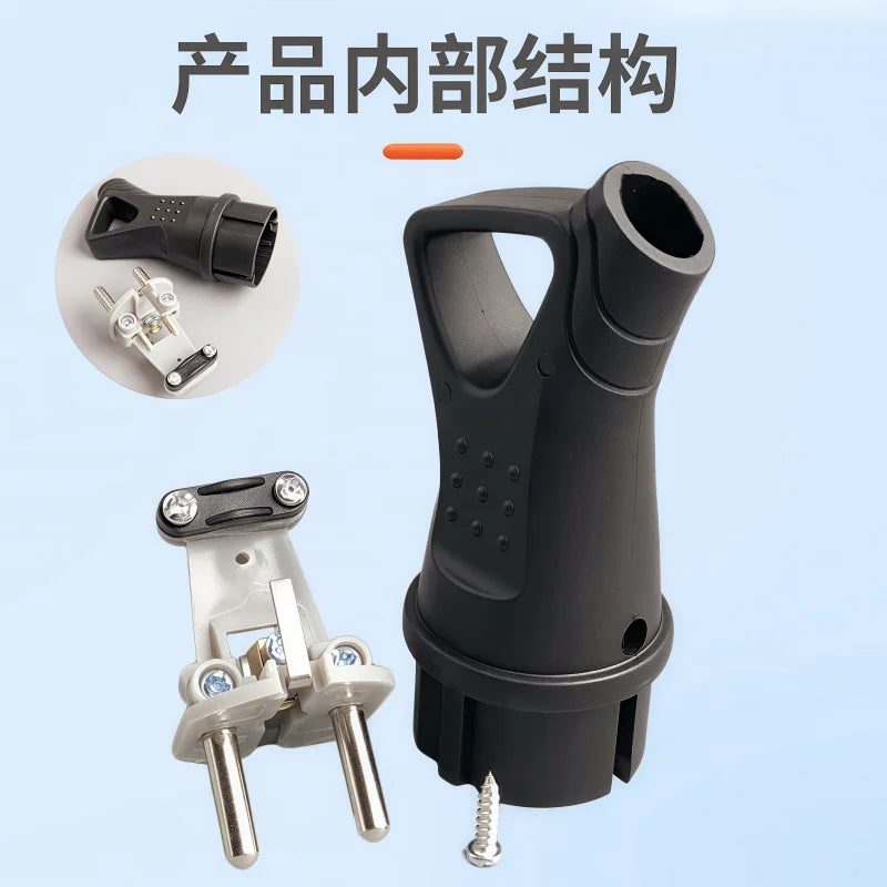EU Rubber Waterproof Socket Plug Electrial Grounded European Connector With Cover IP54 For DIY Power Cable Cord 16A 250V