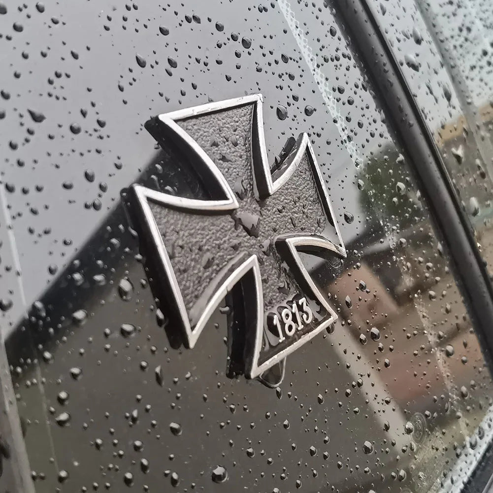 Iron Cross Chrome Metal Germany 1813 Malta Virtue Symbol Medal Cross Emblem Motorcycle Car Styling Badge Stickers Decal Auto Pat