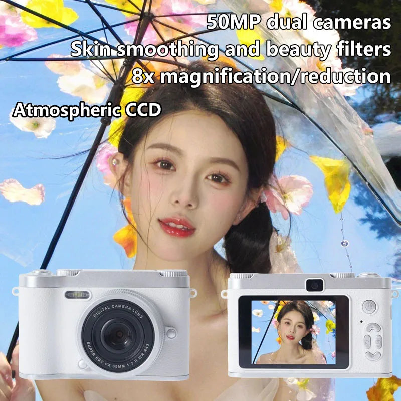 Retro CCD Camera 4KHD With 2.4 Inch Screen 1080P Sports Portable Vintage Video Recorder 8X Digital Zoom Multifunction Camera