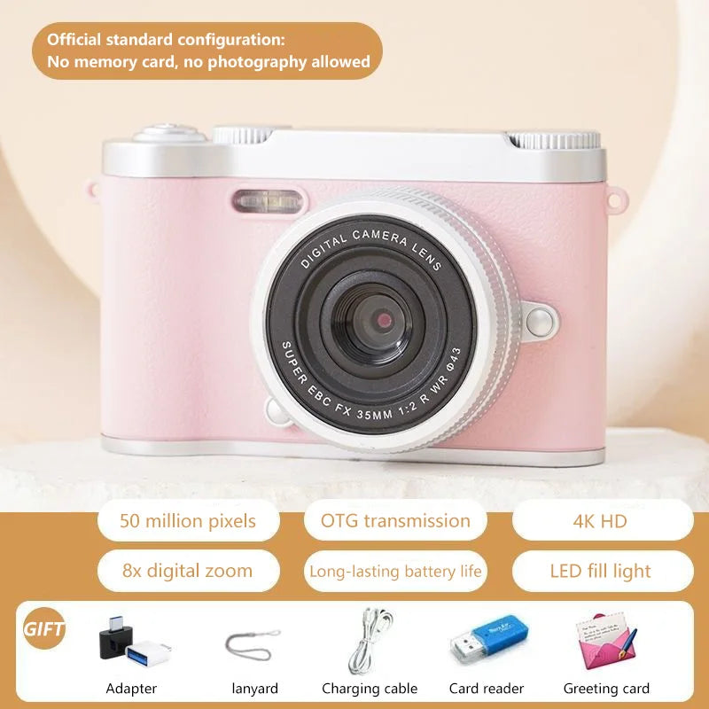 Retro CCD Camera 4KHD With 2.4 Inch Screen 1080P Sports Portable Vintage Video Recorder 8X Digital Zoom Multifunction Camera