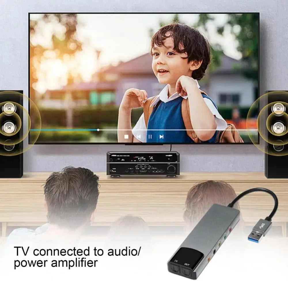 Usb Sound Card High-quality Usb Fiber Optic Spdif Sound Card for Computer External Multifunction Support Ac-3 Dts-compatible 5.1