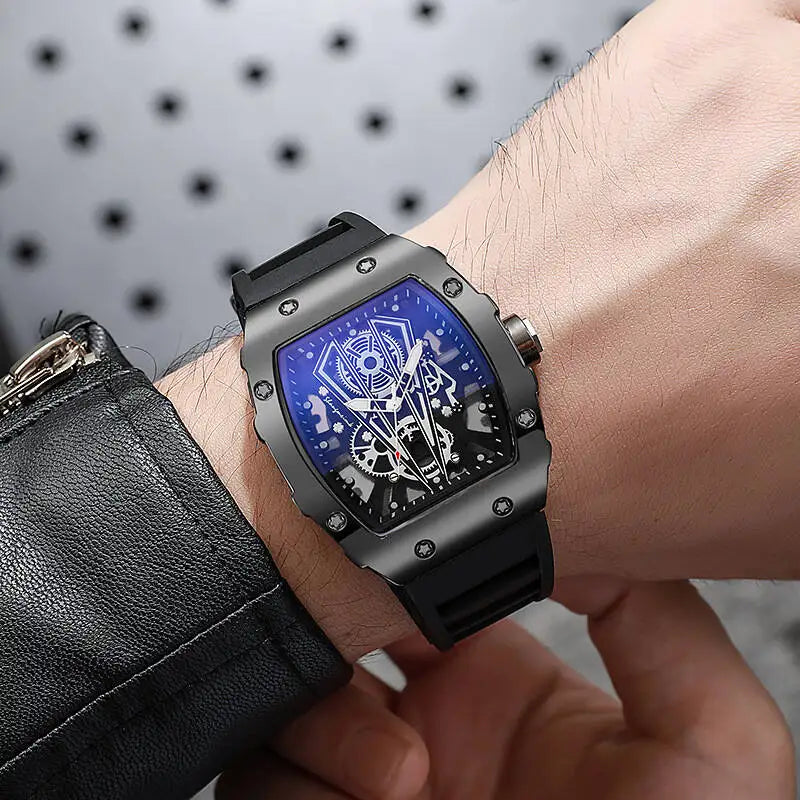 1/2PCS Fashion Men Watches Luxury Large Dial Quartz Watch Casual Silicone Band Men's Sports Watches Reloj Hombre（Without Box）