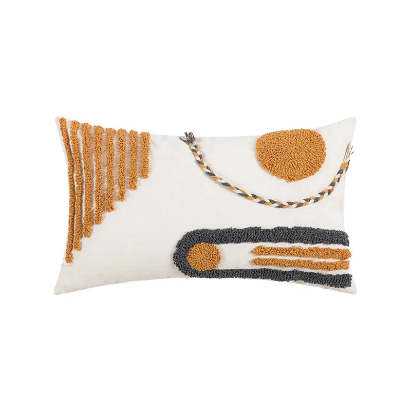 Bohemian Pillow Cushion Cover Geometry Embroidered Tassel EmbroideryLong Pillowcase Living Room Sofa Home Decor Customized
