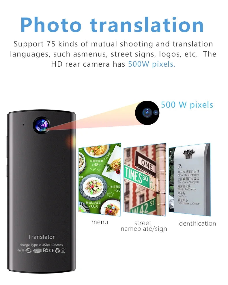 T17 Intelligence Translation 138 Language Voice Recording & Photo Translate WIFI ChatGPT Online/Offline Translation