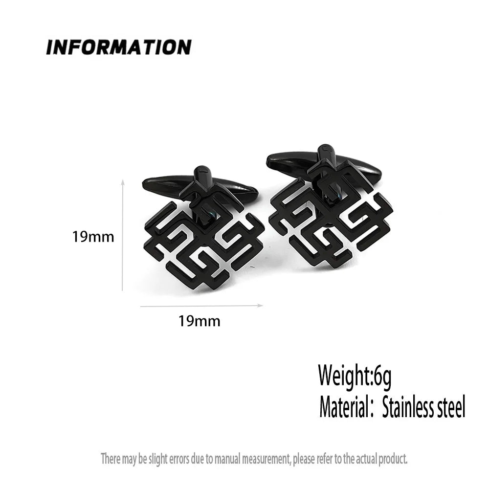 Fashion hollow Chinese knot men's cuff links, sweater shirt cuff accessories, wedding party jewelry