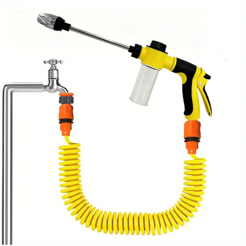 Car Washing Magic Garden EVA Spring Fube, High-Pressure Car Washing Foam Water Gun, Lawn Irrigation And Watering Tools GOUN HOSE