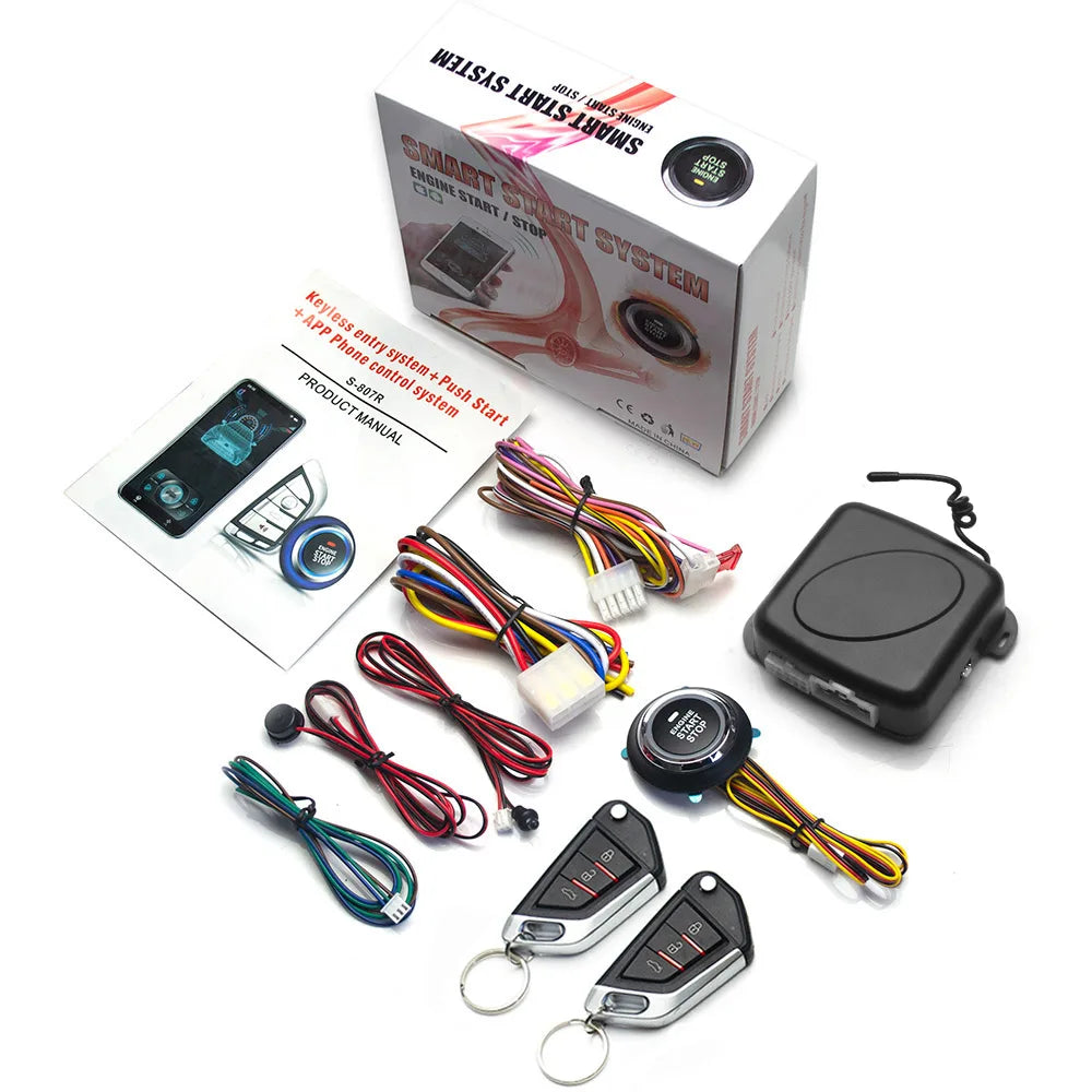 Remote Starter and Car Alarm Smart App Remote Start Stop System for Cars Engine Push Start System with Auto Ignition Button