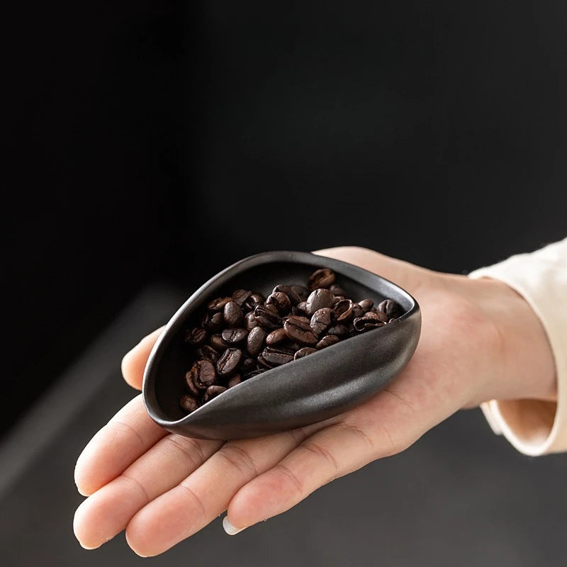 Coffee Bean Dosing Cup Bean Dispenser Ceramics Bean Measuring Tray Tea Coffee Accessorie