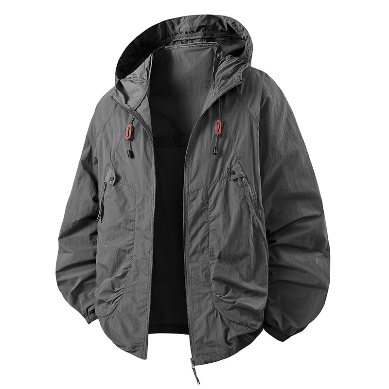 8Colors Fast Ship Men Jacket Summer Coats Male Fishing Windbreaker Jacket Man Camping Clothing Hot Day Waterproof Trip Outerwear
