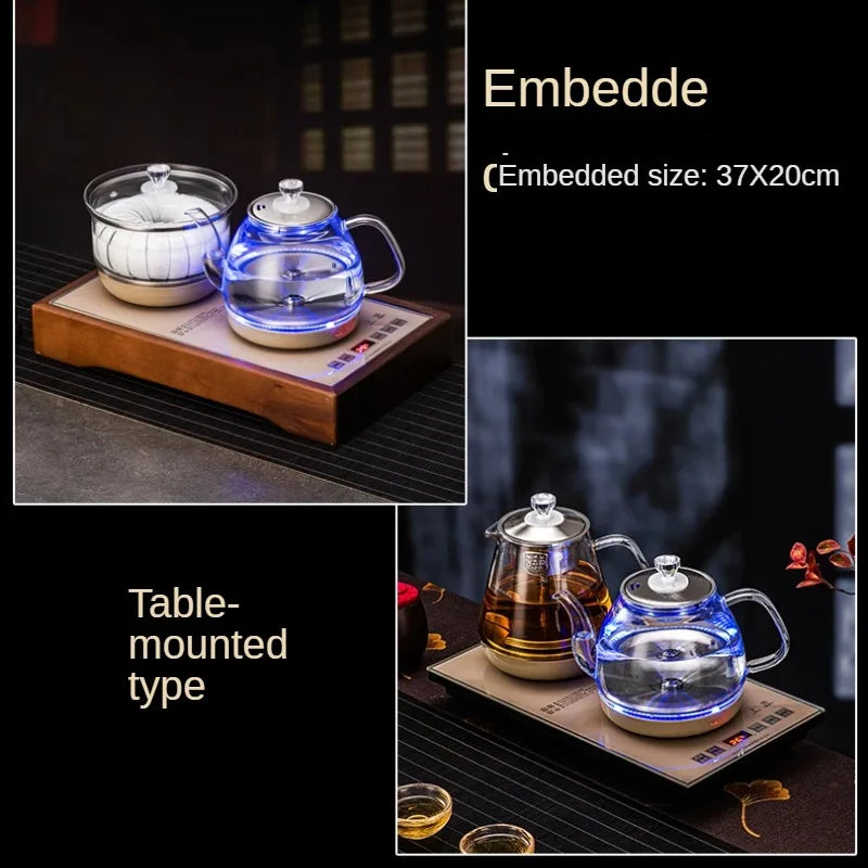 Automatic WaterFeeding Electric Kettle, BuiltIn Tea Maker for Tea Table Use, Temperature Control Pot, OneTouch Operation