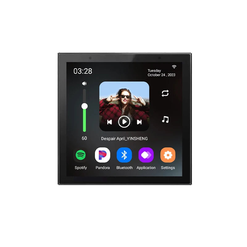 Smart Home Touch Screen 4 Inch Android 11 bluetooth audio in Wall Amplifier Alexa Voice Control Background Music Ceiling Speaker