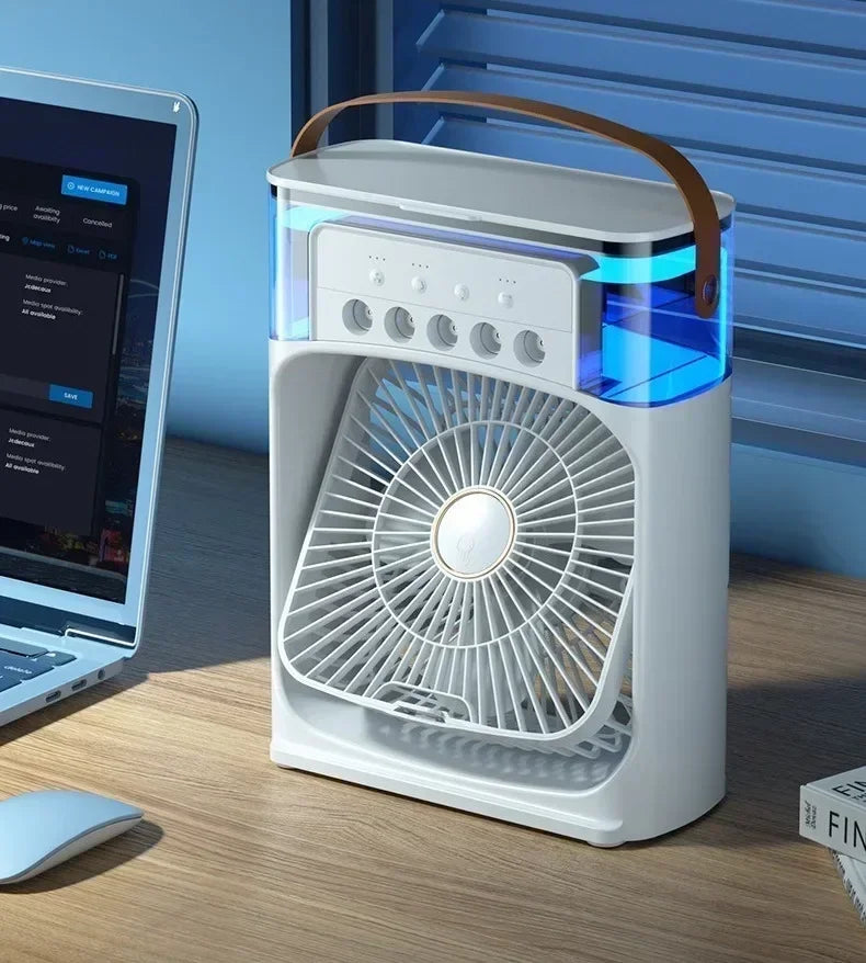 3 In 1 Fan AIr Conditioner Household Small Air Cooler LED Night Light Portable Humidifier Air Adjustment Fan Office Home Fan New