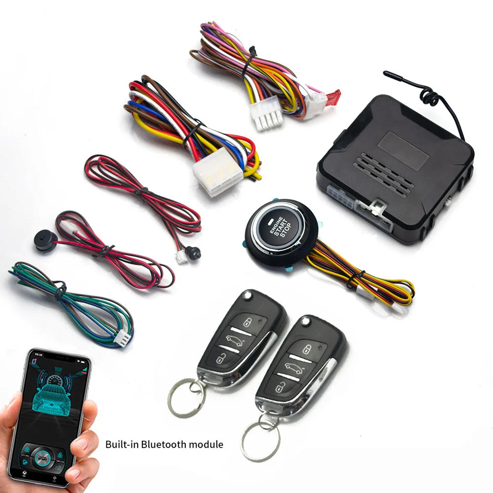 Remote Starter and Car Alarm Smart App Remote Start Stop System for Cars Engine Push Start System with Auto Ignition Button