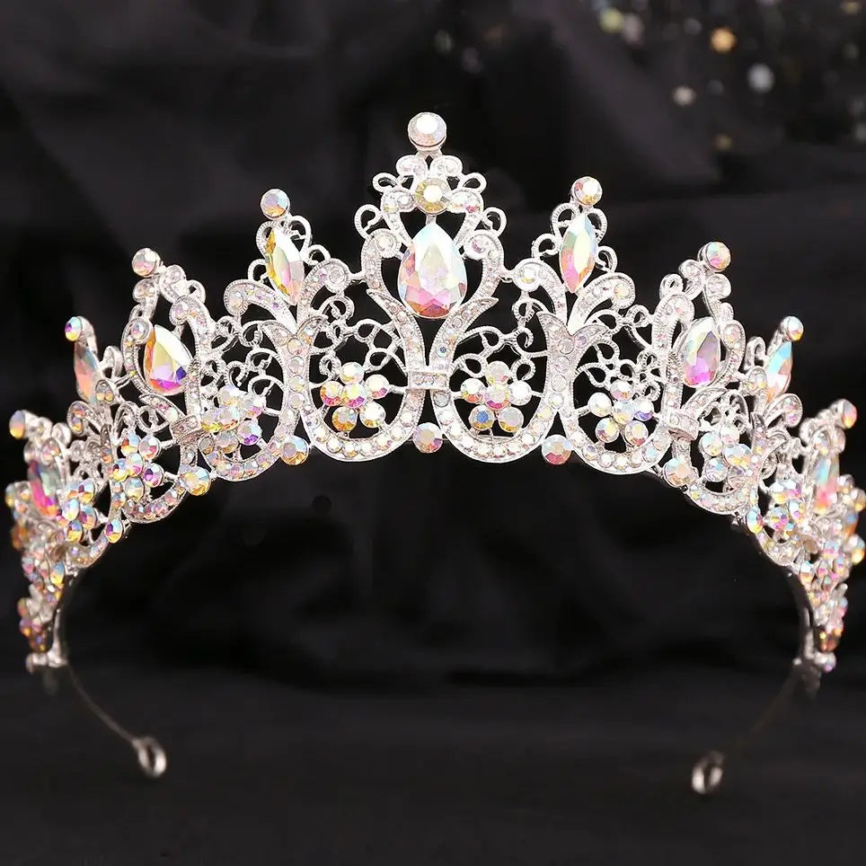 DIEZI Korean Baroque Luxury Bridal Crystal Tiara Crown For Women Girls Wedding Party New Elegant Queen Hair Dress Accessories