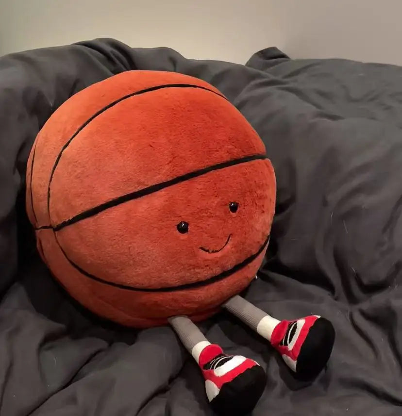 Cute Sports Ball Plush Series Soccer Basketball Tennis Soft Doll Keychain Bag Charm Stress Relief Kawaii Collectible Gift