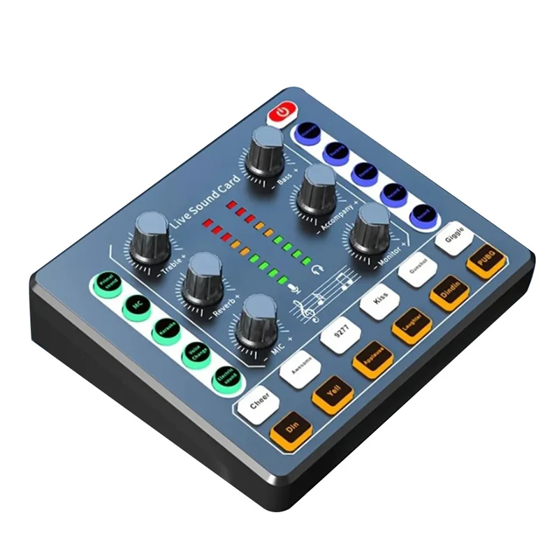 B50B-M8 Sound Card Live Broadcast Audio Interface Podcasting Device Caster With Premium Mic Preamplifier Sound Card Easy To Use