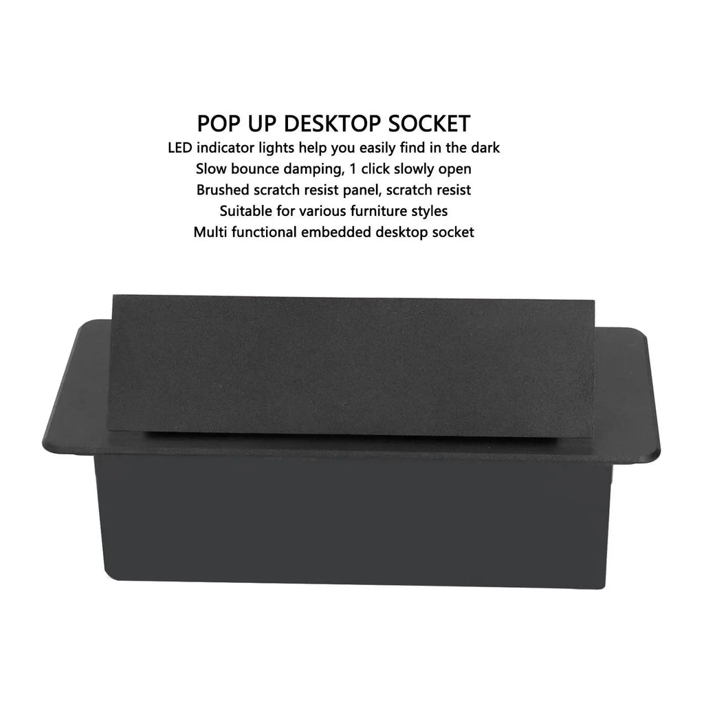 Desktop Pop Up Socket 2 X 3 Prong 2 X USB Ports Multifunctional Tabletop Popup Outlet for Home Hotel Office Desktop Popup Socket