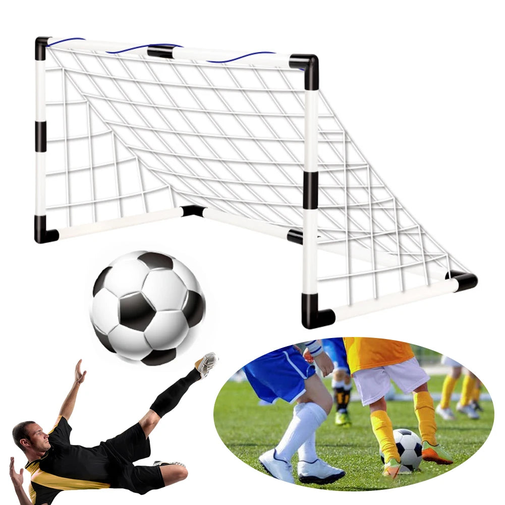 Football Goal Sports  with Pump & Ball Foldable Football Goal Post Weather Resistant Portable Soccer Goal for Kids Children