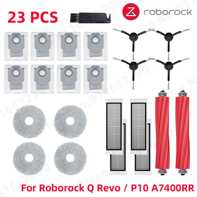 Roborock Q Revo / P10 A7400RR Spare Parts Main Side Brush Hepa Filter Mop Cloths Dust Bag Robot Vacuums Cleaner Accessories