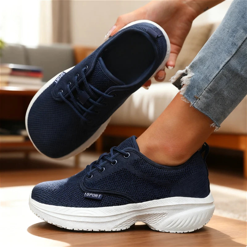 Platform Women Running Shoes Fashion Tennis Thick Barefoot Shoe Breathable Comfortable Wide Toe Simple Fitness Sneakers 2025 New - Free Item Weekend (50% off).
