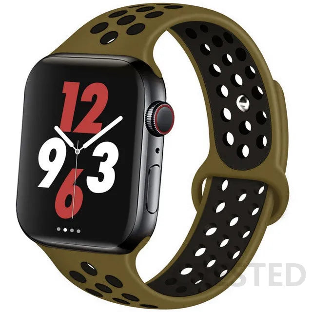 Silicone Strap For Apple Watch Band 45mm 44mm 40mm 49mm 41mm 38mm 42mm Sport bracelet iWatch Ultra 2 Series 9 8 7 6 se for nike