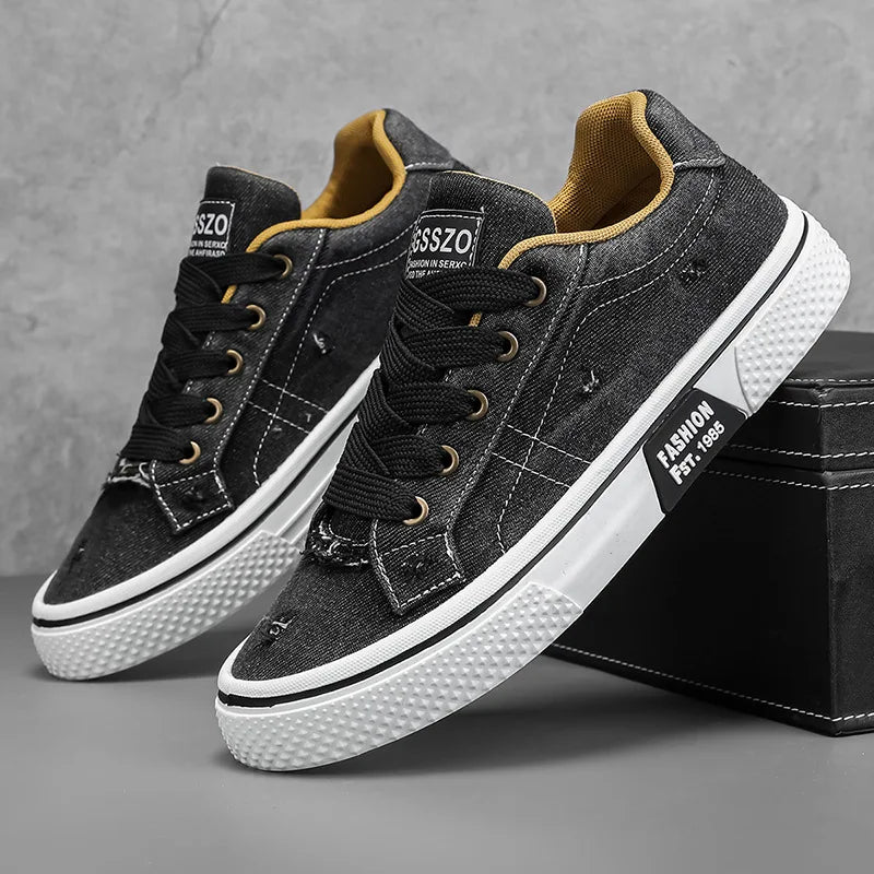 Men Casual Sports Shoes Canvas Retro Breathable Comfortable Anti Slip Thick Platform Outdoor Running Shoes Zapatillas 2026