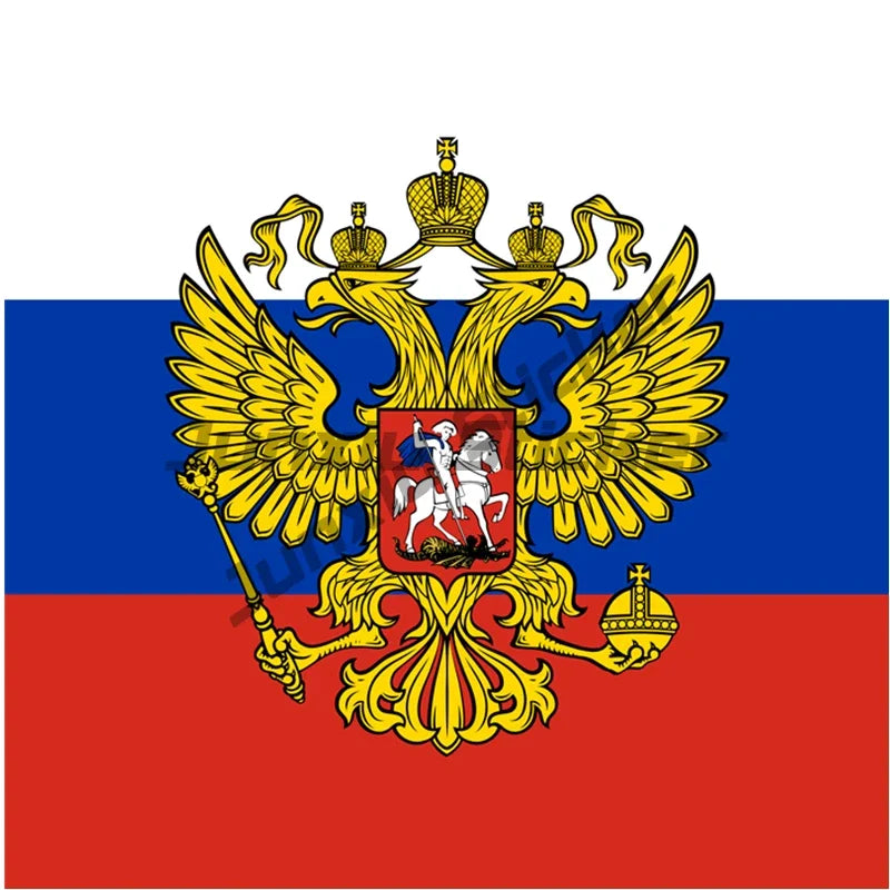 RU RUS Russian Bear Russia Country Code Oval Sticker Flag Bumper Water Proof Vinyl Car Stickers