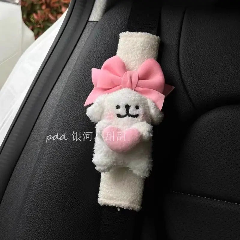 Cute love puppy car seat belt shoulder cover cute car interior girl car