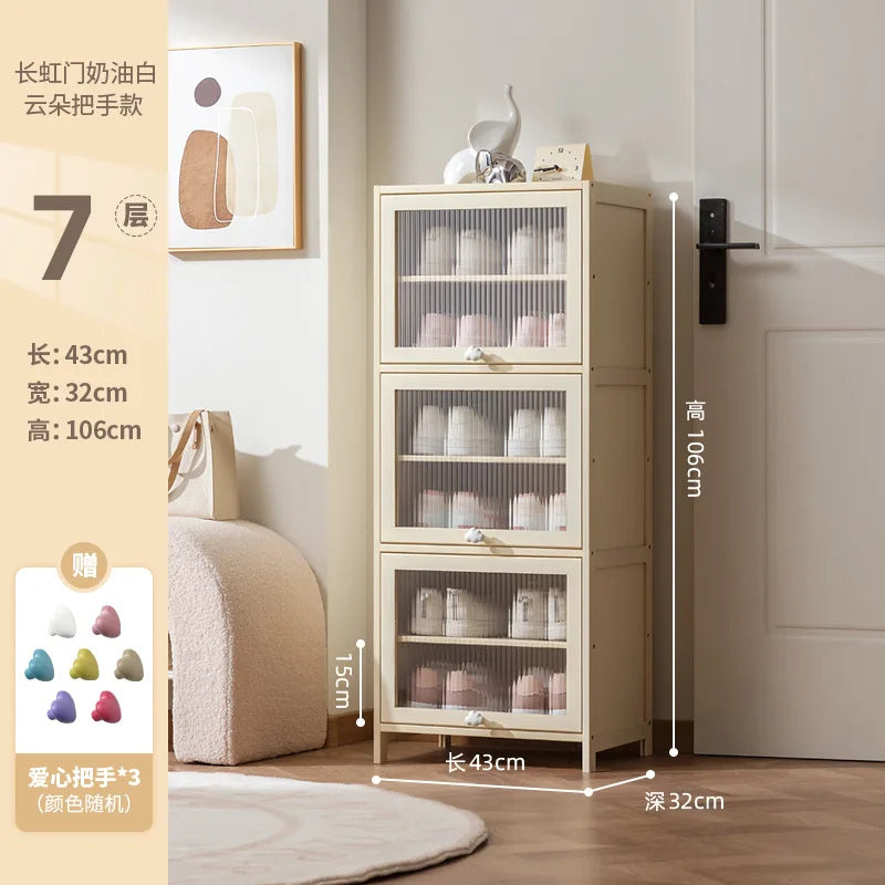 Cream-style Shoe Cabinets Creative Slit Storage Multi-layered Shoe Cabinets Simple Living Room Furniture La Combinaison YSXG