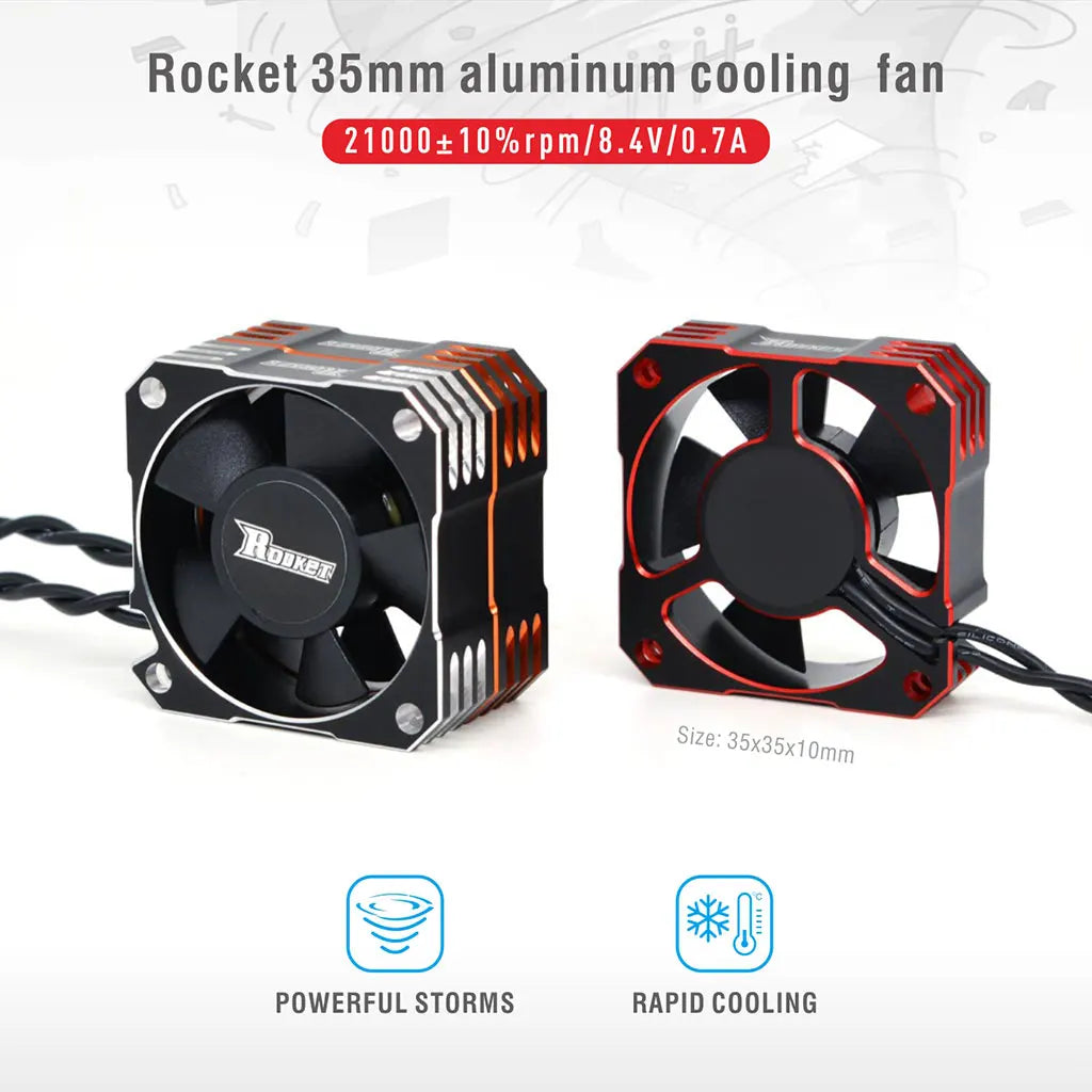 Rocket RC Fan 25mm 30mm 35mm 40mm 50mm SURPASS HOBBY Heat Dissipation Cooling Fan for For 1/10 1/8 Brushless Motor RC Car Part.
