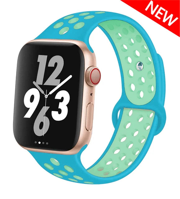 Silicone Strap For Apple Watch Band 45mm 44mm 40mm 49mm 41mm 38mm 42mm Sport bracelet iWatch Ultra 2 Series 9 8 7 6 se for nike