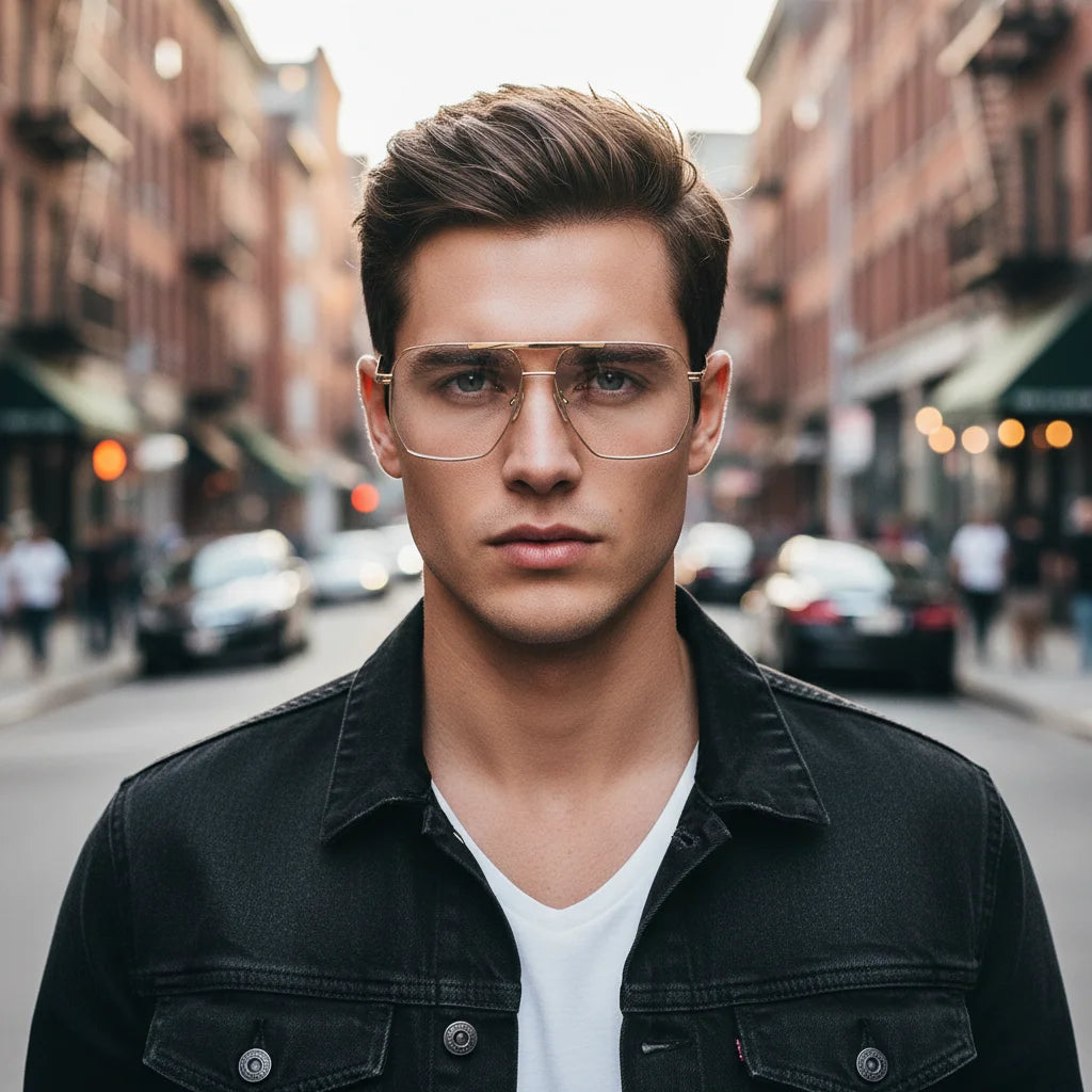 Business Style Metal-framed Glasses For Men And Women, Suitable For Driving Car Glasses2501