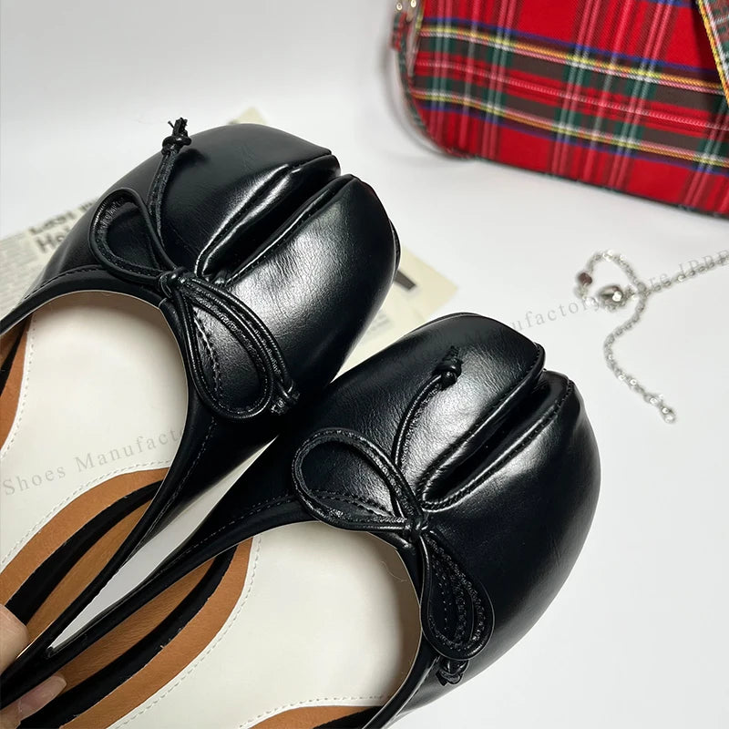 IPPEUM Tabi Footwear For Women 2026 New Fashion 36-44 Size Plus Ballet Flats Shoes With Split Toe
