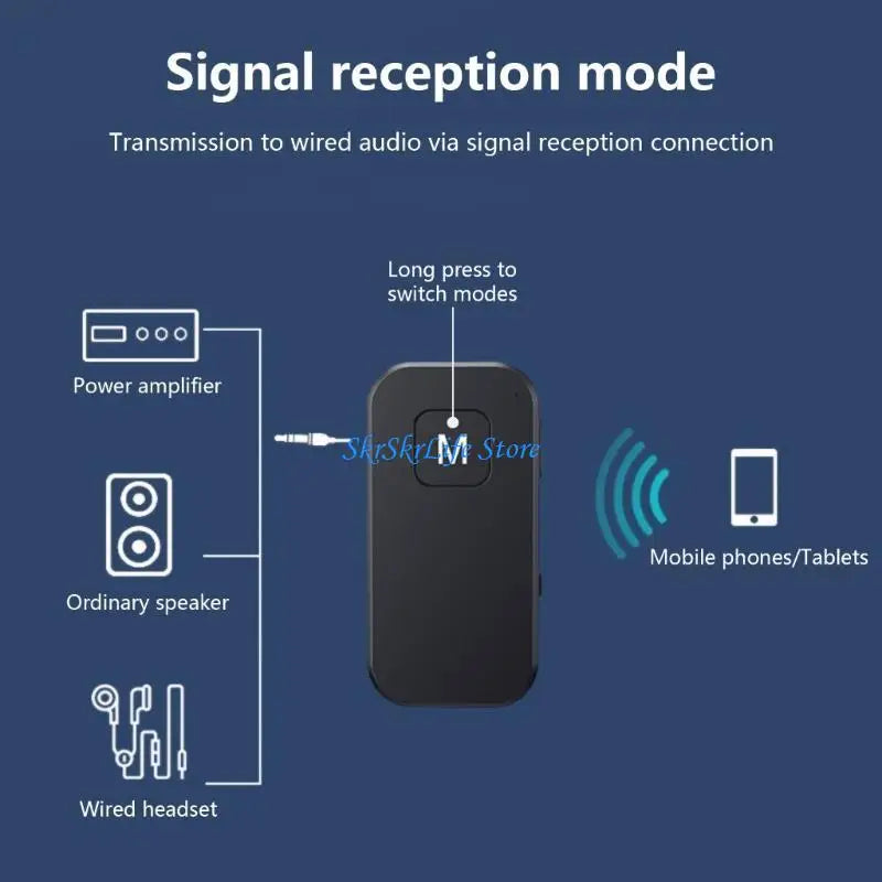 E65E Bluetooth-compatible 5.2 Transmitter and Receiver 2 in 1 Sound Adapter 3.5mm