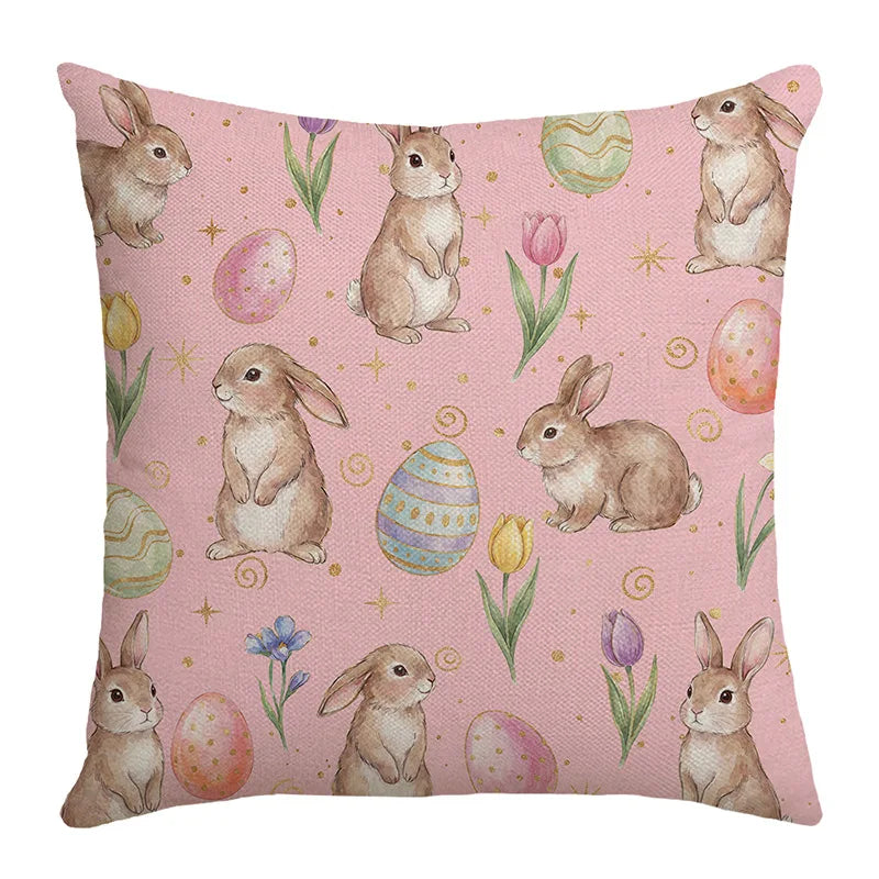 VIKAMA Easter Pillowcases with Spring and Bunny Designs Sofa bed cushion cover sleeping pillowcase home bedroom decoration - Free Items Weekend.