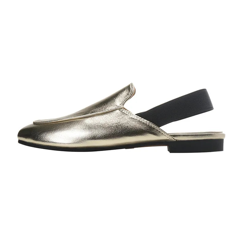 Rear elastic belt half slippers women summer wear Muller shoes 2023 new flat sandals