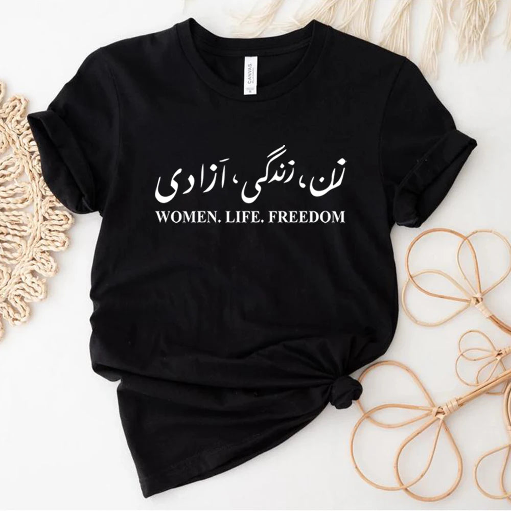 Women Life Freedom T Shirt Women Rights Feminist Shirts Mahsa Amini Iranian Tshirt Graphic Feminist Clothes Unisex Casual Tops