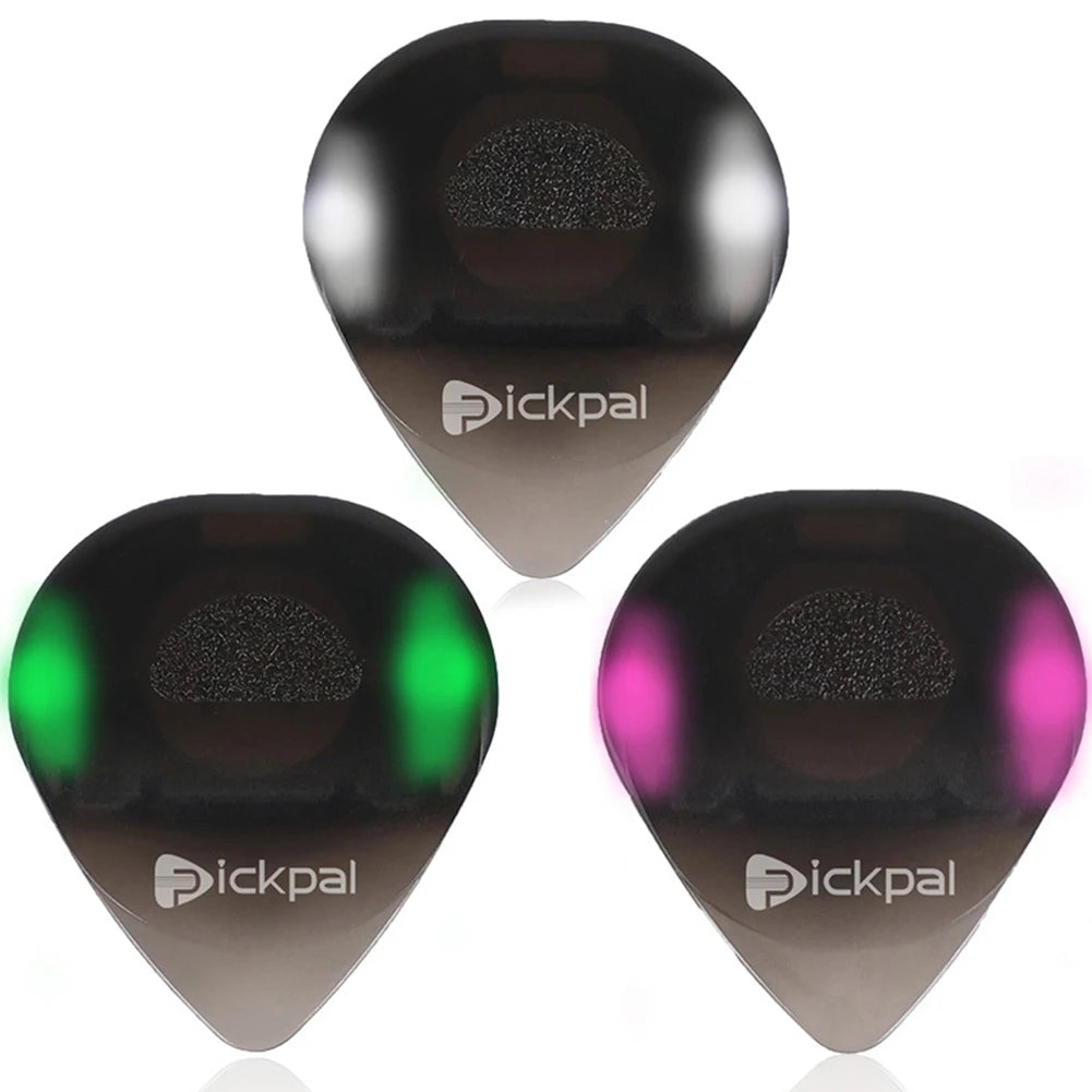 Guitar Picks Medium Picks Non-slip Guitar Picks Jazz Plectrum with High-Sensitivity LED Light Stringed Instrument Plectrum