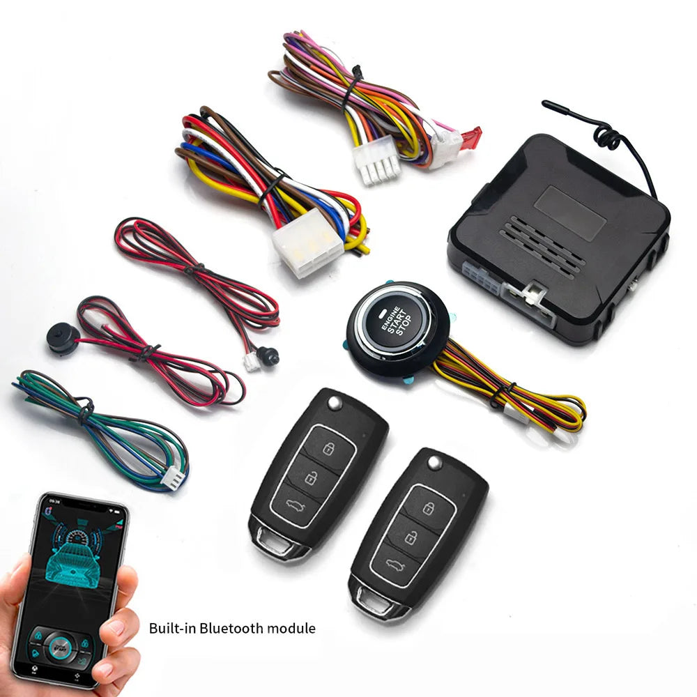 Remote Starter and Car Alarm Smart App Remote Start Stop System for Cars Engine Push Start System with Auto Ignition Button