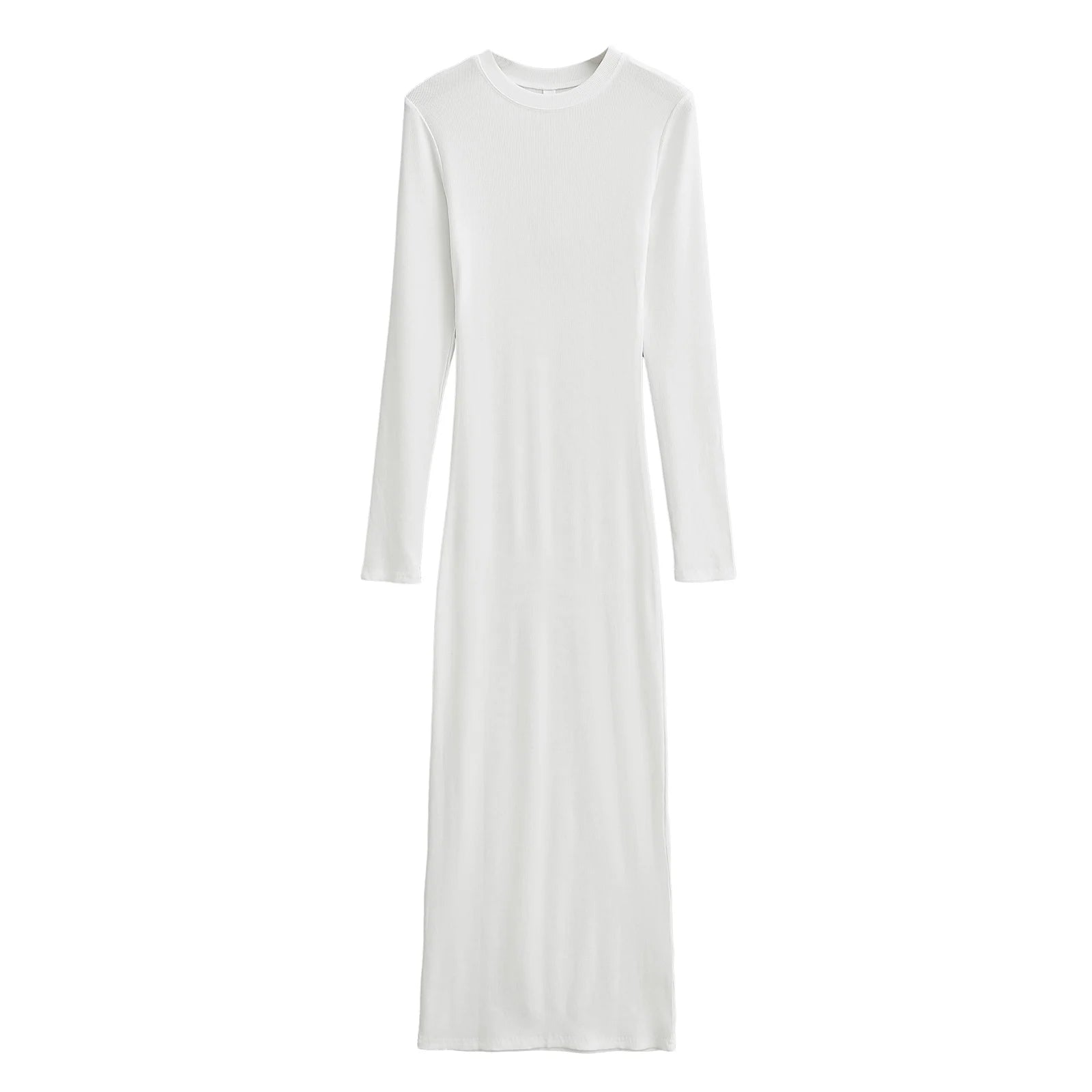 Midi dresses for women 2024 Winter dress sexy knitted dresses elegant bodycon dress knit vintage clothes long sleeve dress grey