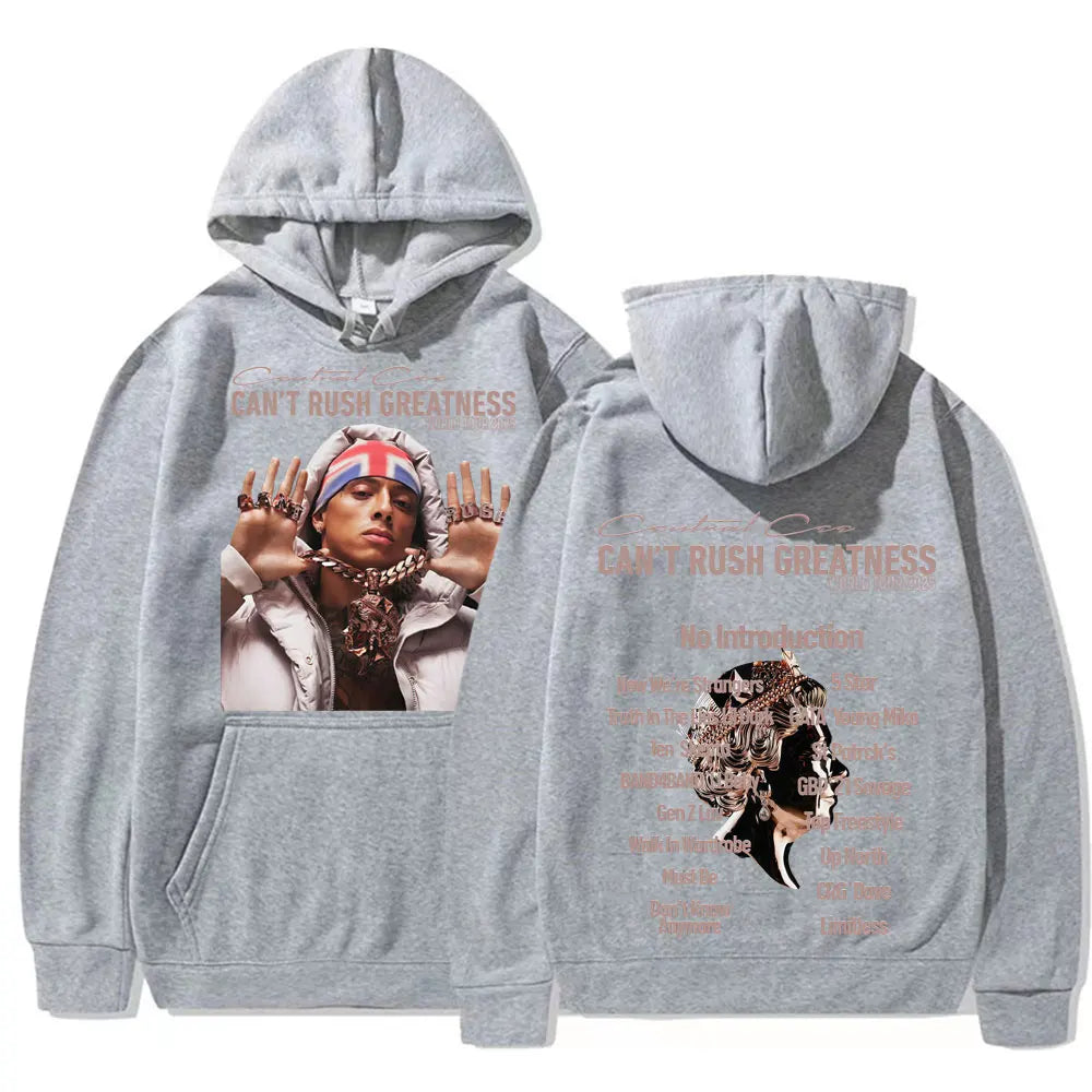 Central Cee “Can’t Rush Greatness” World Tour 2025 Concert Hoodies Mens Fashion Hip Hop Pop Music Oversized Pullover Sweatshirts