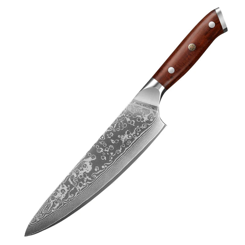 8 Inch Kitchen Chef Knife Set cooking kitchen Knife Japanese Kitchen Damascus Steel knife  Sharp Vegetable knife Rosewood Handle