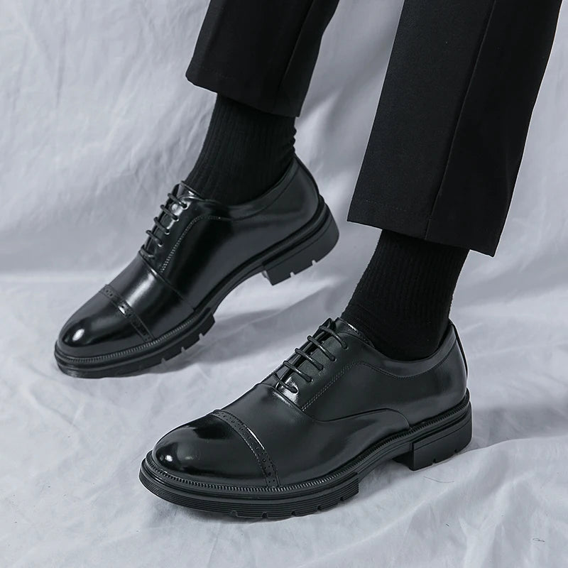 Men’s Dress Shoes High Quality Business British Social Formal Leather Shoes For Men Block Party Wedding Business Office Shoes