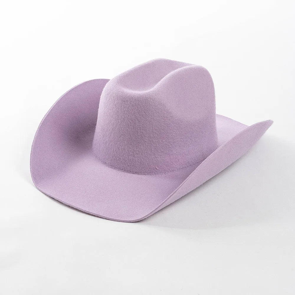 USPOP 100% Wool Cowboy Hat Unisex Wide Brim Felt Hat Solid Color Classic Fedora Style Multiple Sizes S–XL Autumn Winter