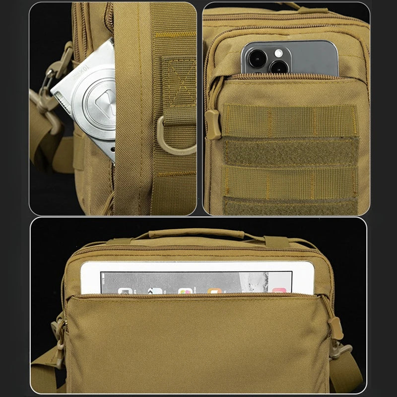 Outdoor Trekking Tactical Handbags Shoulder Bag Camping for Men Hiking Travel Climb Fishing Sling Crossbody Molle Messenger Bag