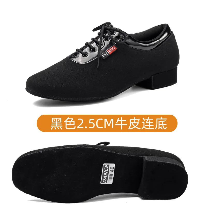 XIHAHA Men Oxford Cloth Standard Dance Ballroom Cloth Straight Outsole Practice Competition Modern Dancing Sport Shoes Sneakers