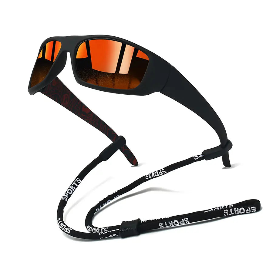 Fashion Vintage Sunglasses with Chain for Men And Women Driving Fishing Sports Running Mountaineering Safety Goggles